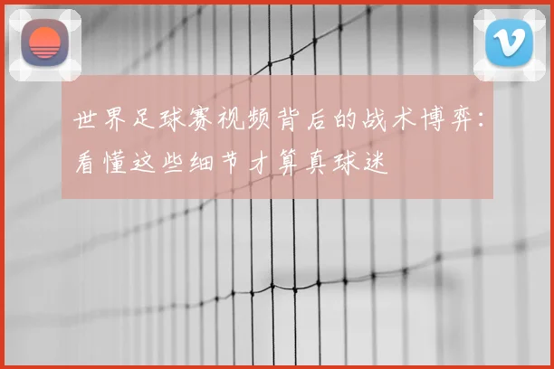 世界足球赛视频背后的战术博弈：看懂这些细节才算真球迷